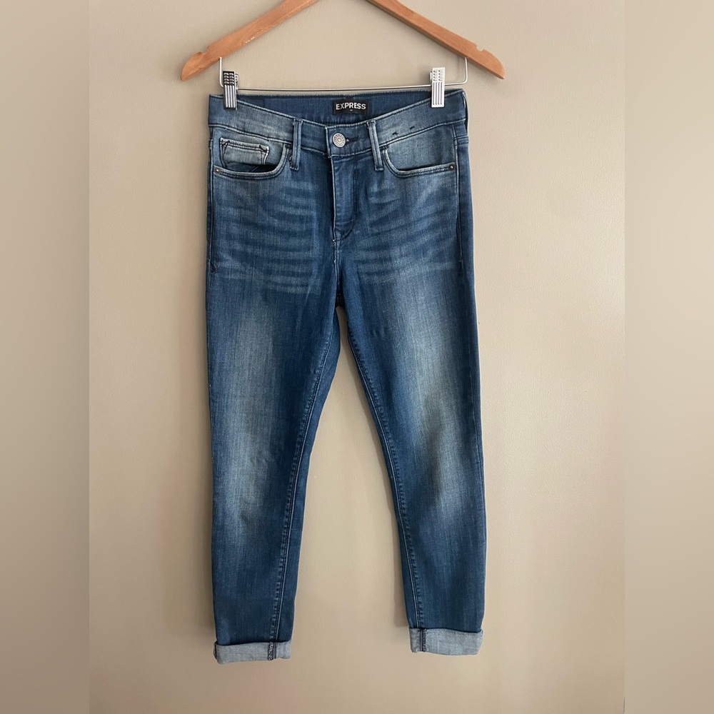 Express: Mid Rise Blue Denim Jeans - Picture 11 of 16